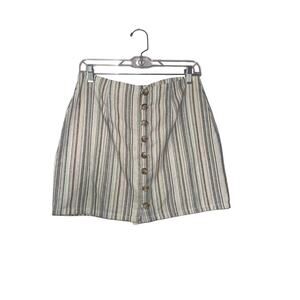 Sky & Sparrow Striped Button Skirt